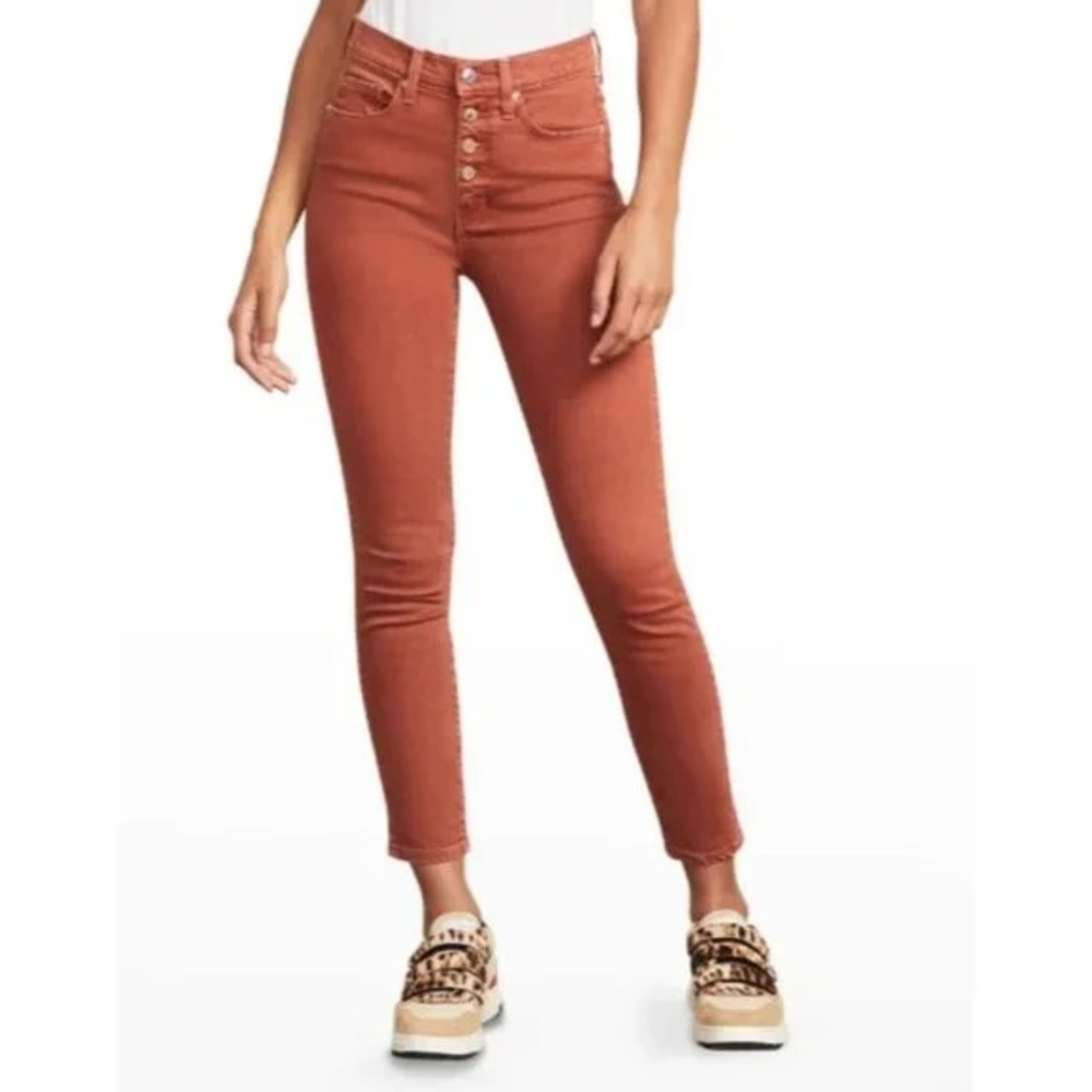 MADEWELL Rust Brown 9” Mid-Rise Skinny Button Fly Pants Size 27”